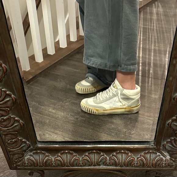 Golden Goose Mid Star 2 Women’s Suede Leather white gray sneakers 39 9 - Picture 5 of 11